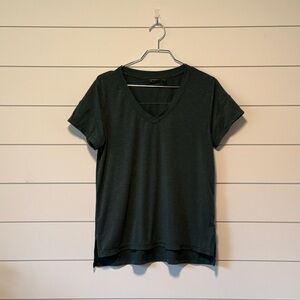 Zella Dark Green V-Neck Short Sleeve Workout Tee - Size M